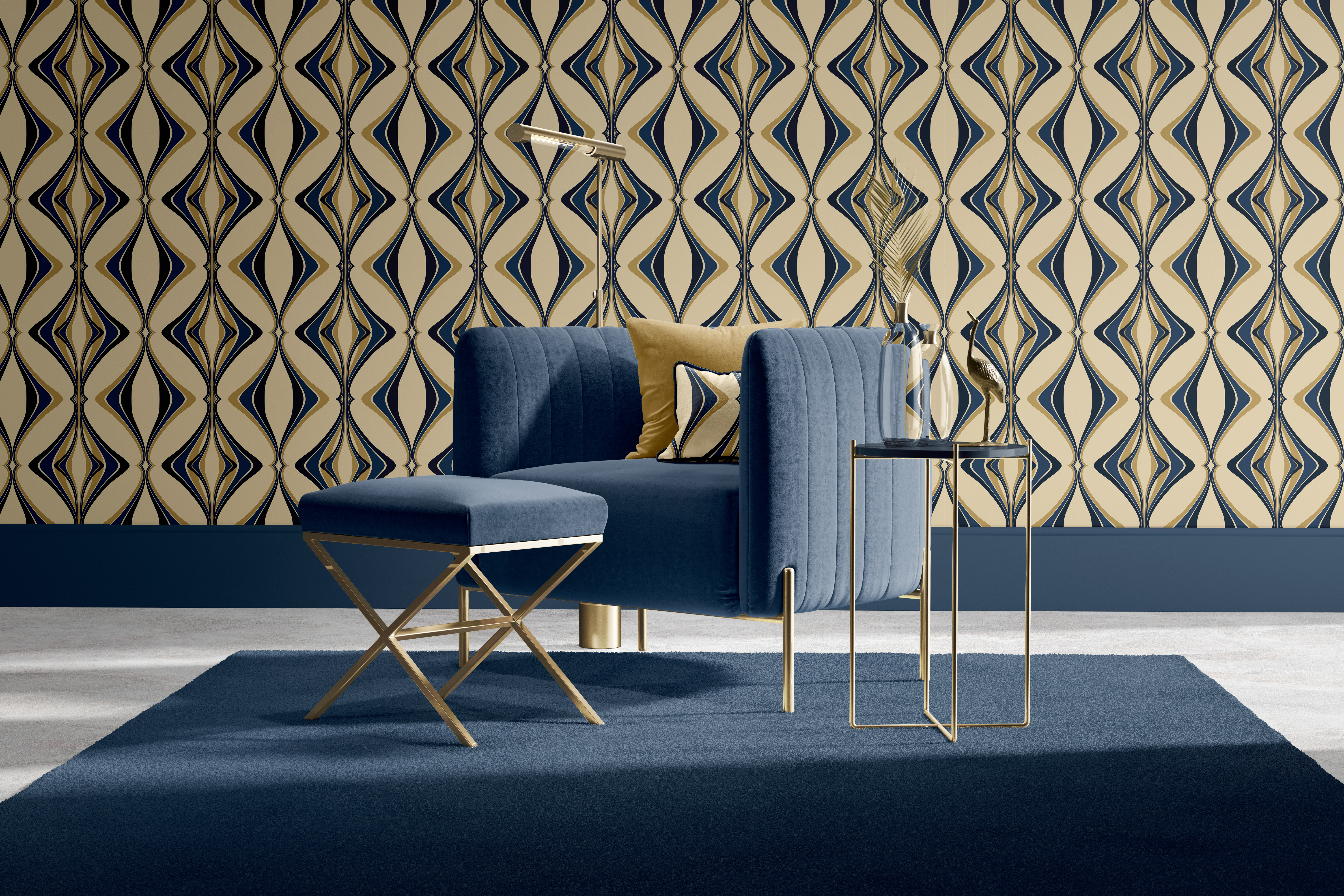 Hourglass Sandy Teal Gold